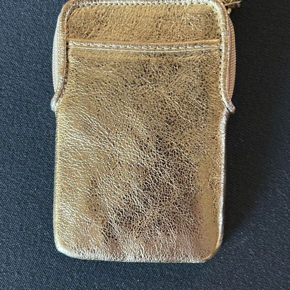 COACH Gold Metallic Poppy Wristlet - Picture 3 of 6